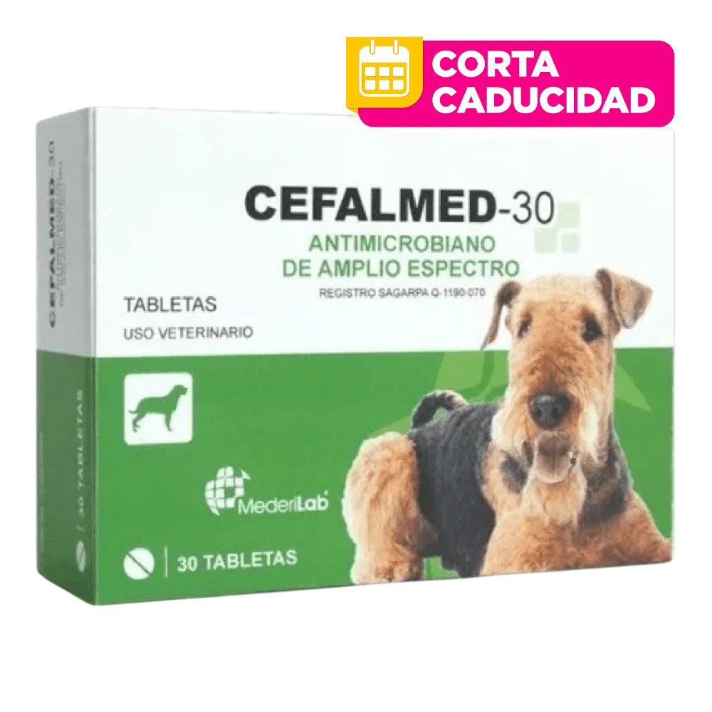 CORTA CADUCIDAD Cefalmed 30 Antimicrobiano 30 Tabletas Mederilab