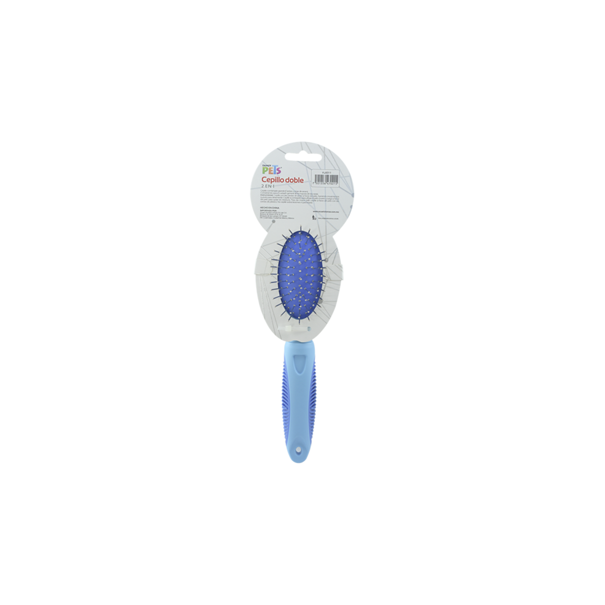 Cepillo Doble Fancy Pets Azul para Perro Chico