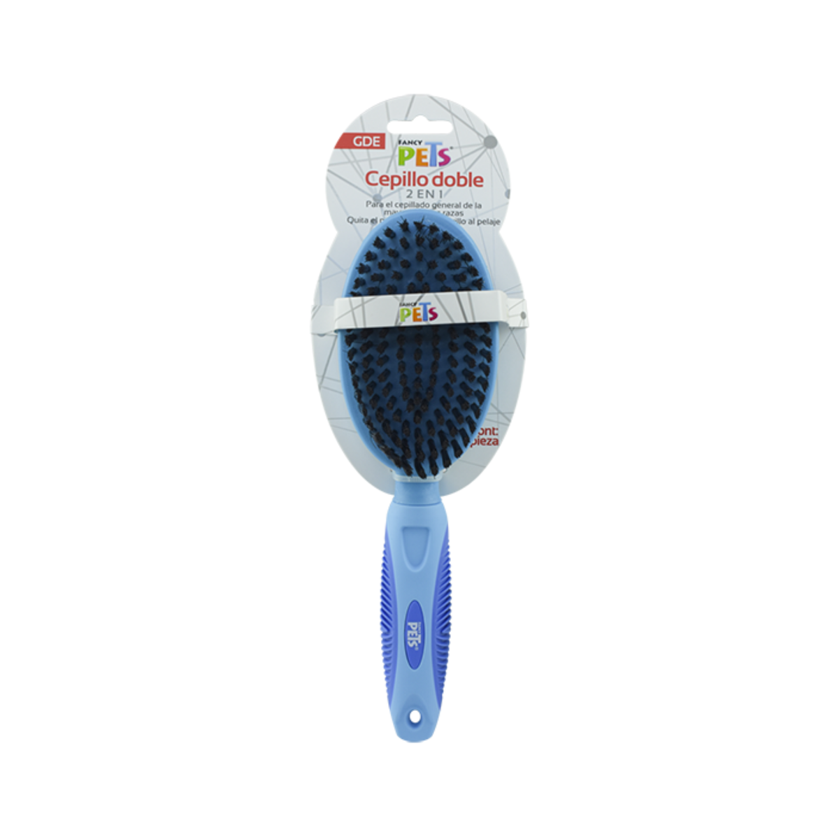 Cepillo Doble Fancy Pets Azul para Perro Grande