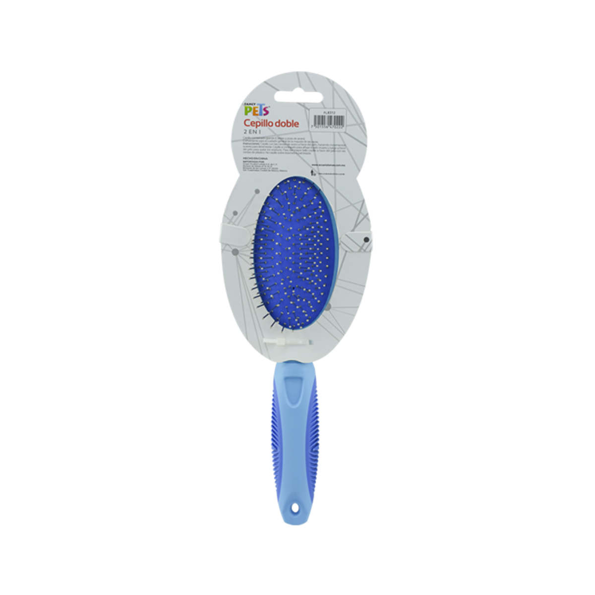Cepillo Doble Fancy Pets Azul para Perro Grande