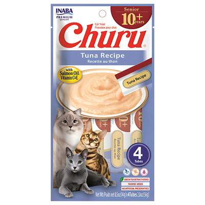 Churu Premios para Gato Senior Atún Caja con 6 Bolsas de 4 Tubos 14 g