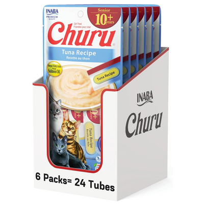 Churu Premios para Gato Senior Atún Caja con 6 Bolsas de 4 Tubos 14 g