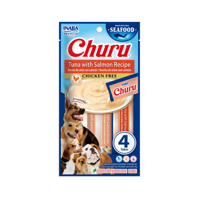 Churu Premios para Perro Sabor Atun con Salmón Bolsa de 4 Tubos 14 g
