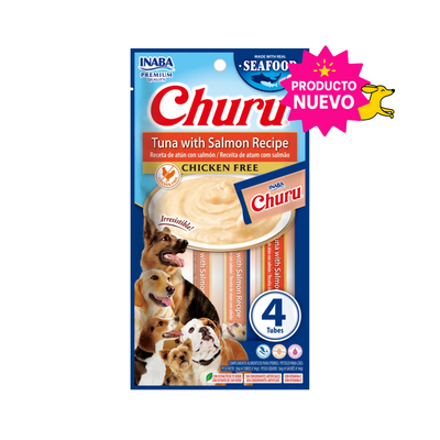 Churu Premios para Perro Sabor Atun con Salmón Bolsa de 4 Tubos 14 g
