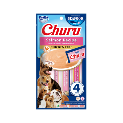 Churu Premio para Perro Sabor Salmón Bolsa de 4 Tubos 14 g