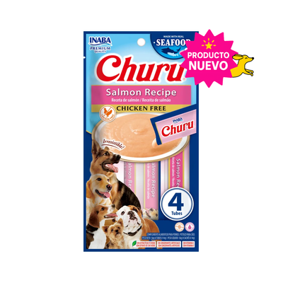 Churu Premio para Perro Sabor Salmón Bolsa de 4 Tubos 14 g