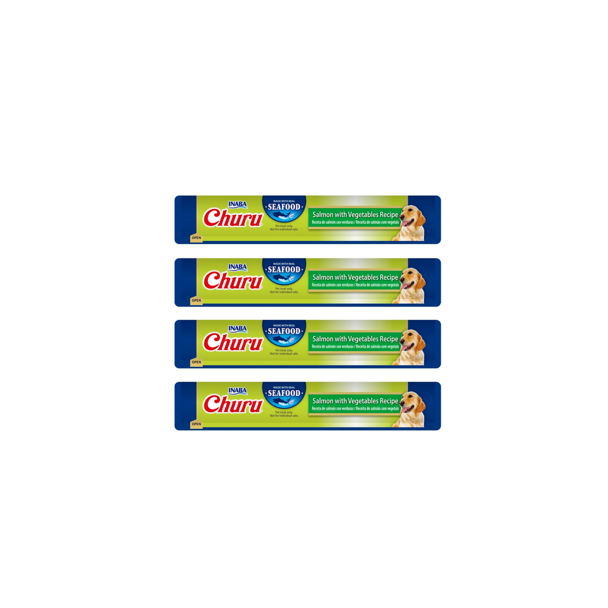 Churu Premio para Perro Sabor Salmón con Vegetales Bolsa de 4 Tubos 14 g