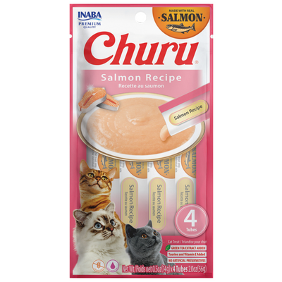 Churu Premios para Gato Real Salmón Bolsa de 4 Tubos 14 g