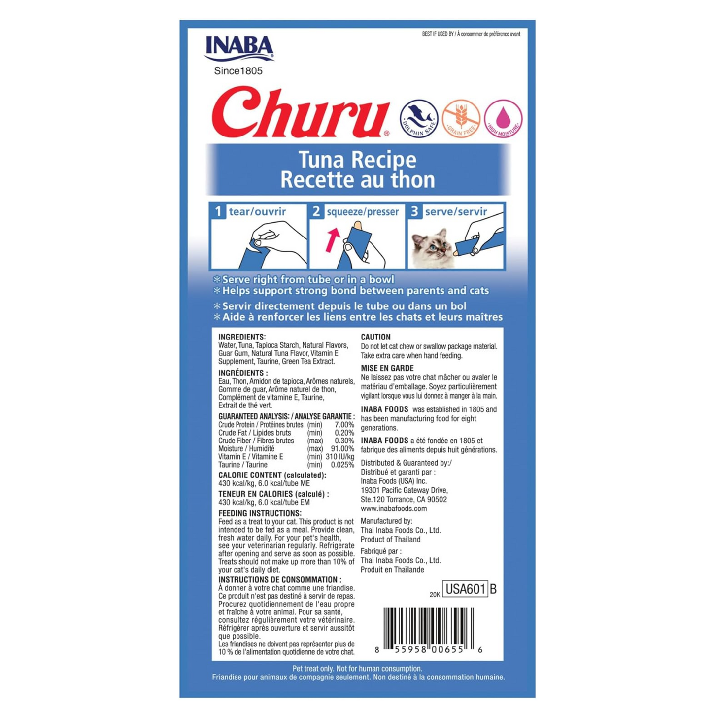Churu 6 Pack Premios para Gato Atún 4 tubos de 14 Gr c/u