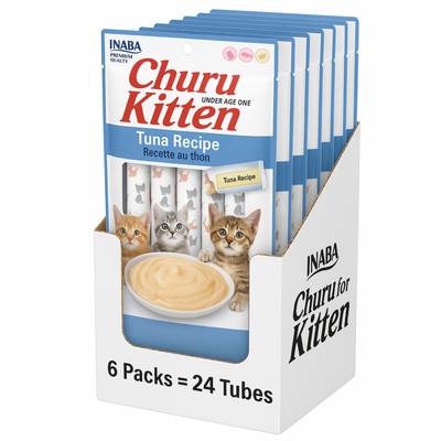 Churu Premios para Gato Kitten Atún Caja con 6 Bolsas de 4 Tubos 14 g