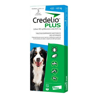 Credelio Plus 3 Tabletas Perros 22 a 45 Kg Elanco