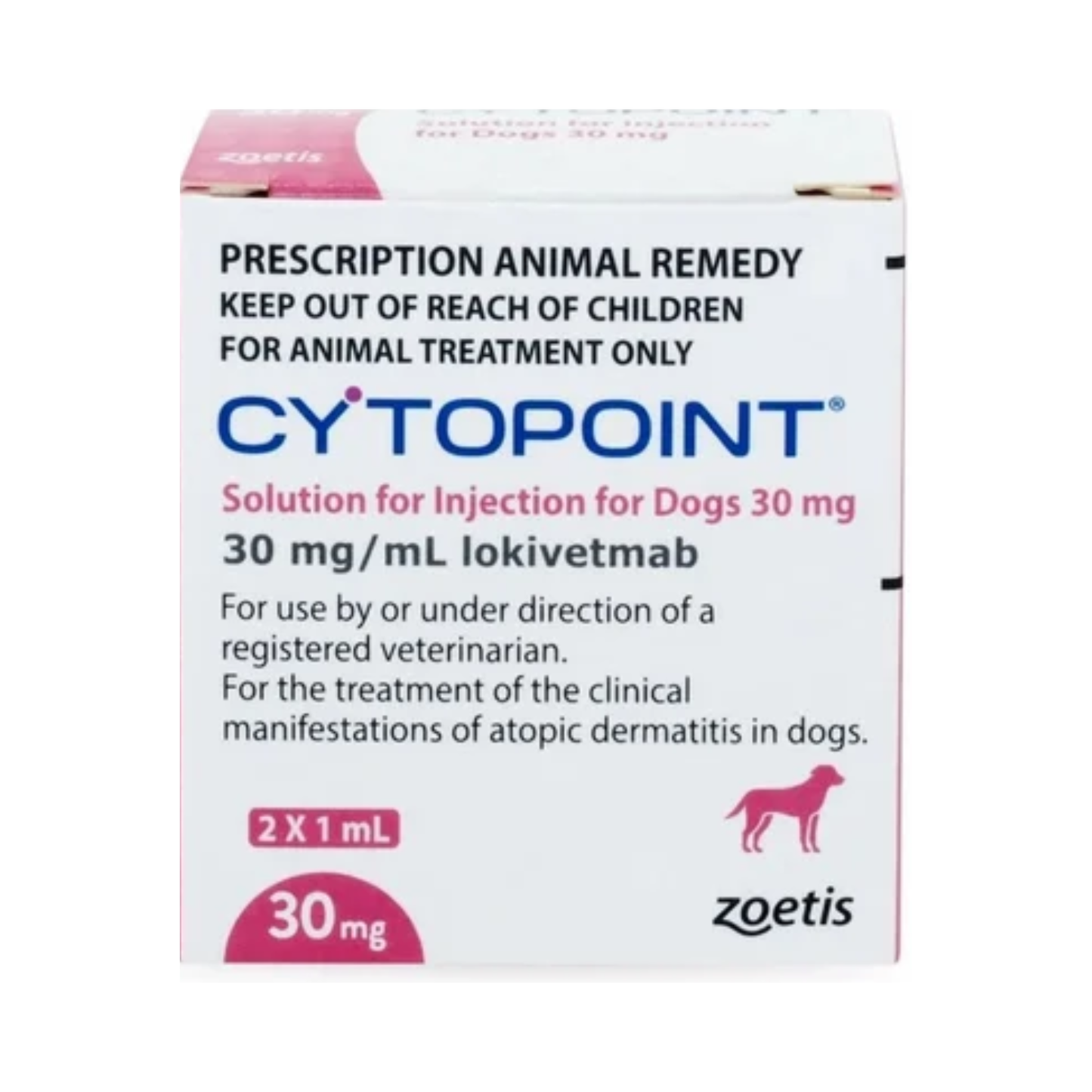 Cytopoint 30 mg  Tratamiento Antiprurítico para Perros  Paquete con 2 Viales de 1 ml  Zoetis