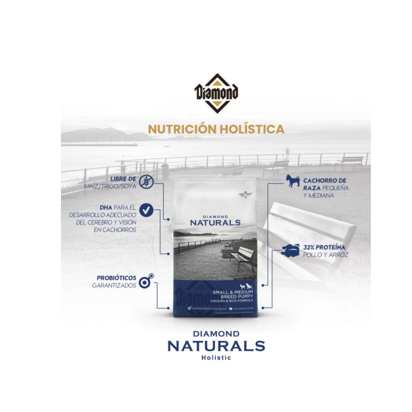 Diamond Naturals Cachorro Raza Pequeña, Pollo y Arroz 2.72 kg