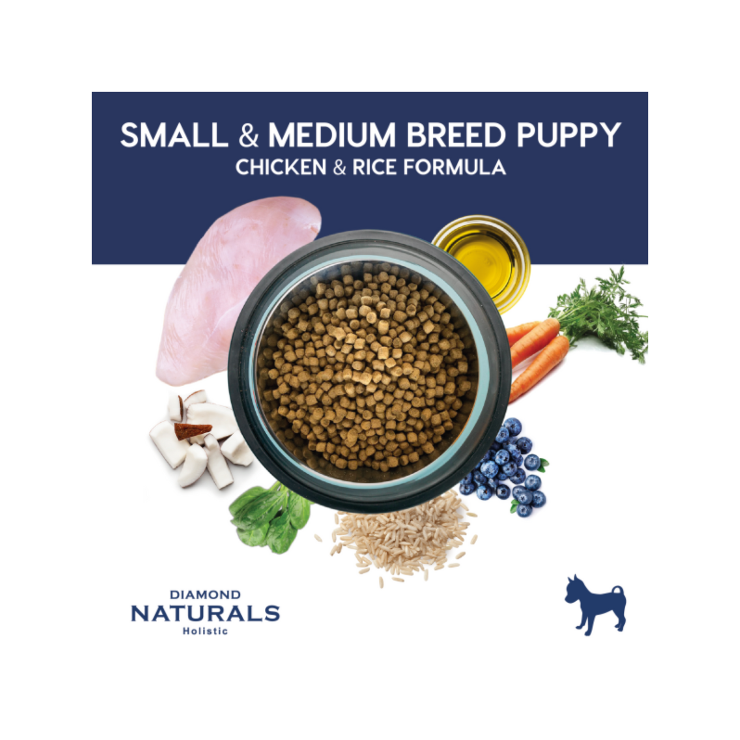 Diamond Naturals Cachorro Raza Pequeña, Pollo y Arroz 2.72 kg