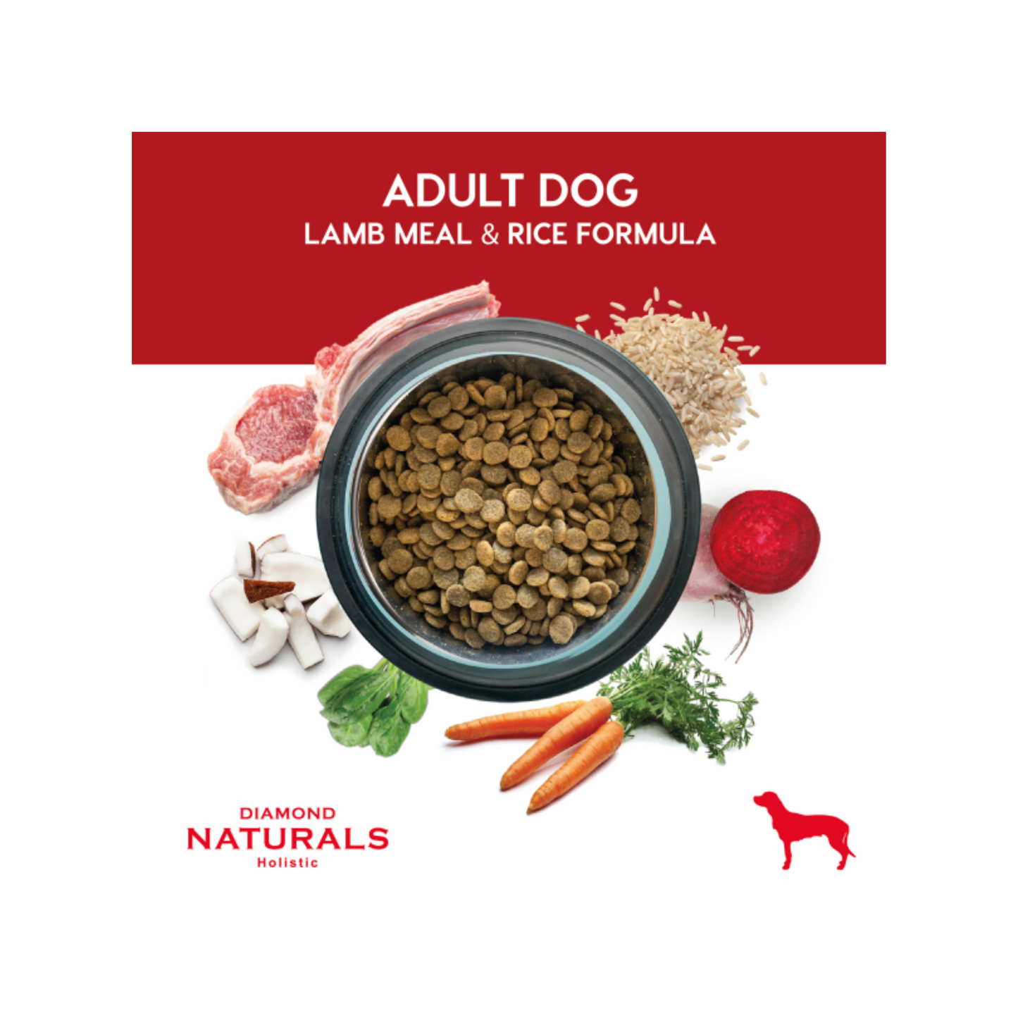 Diamond Naturals Perro Adulto, Cordero y Arroz 18.14kg