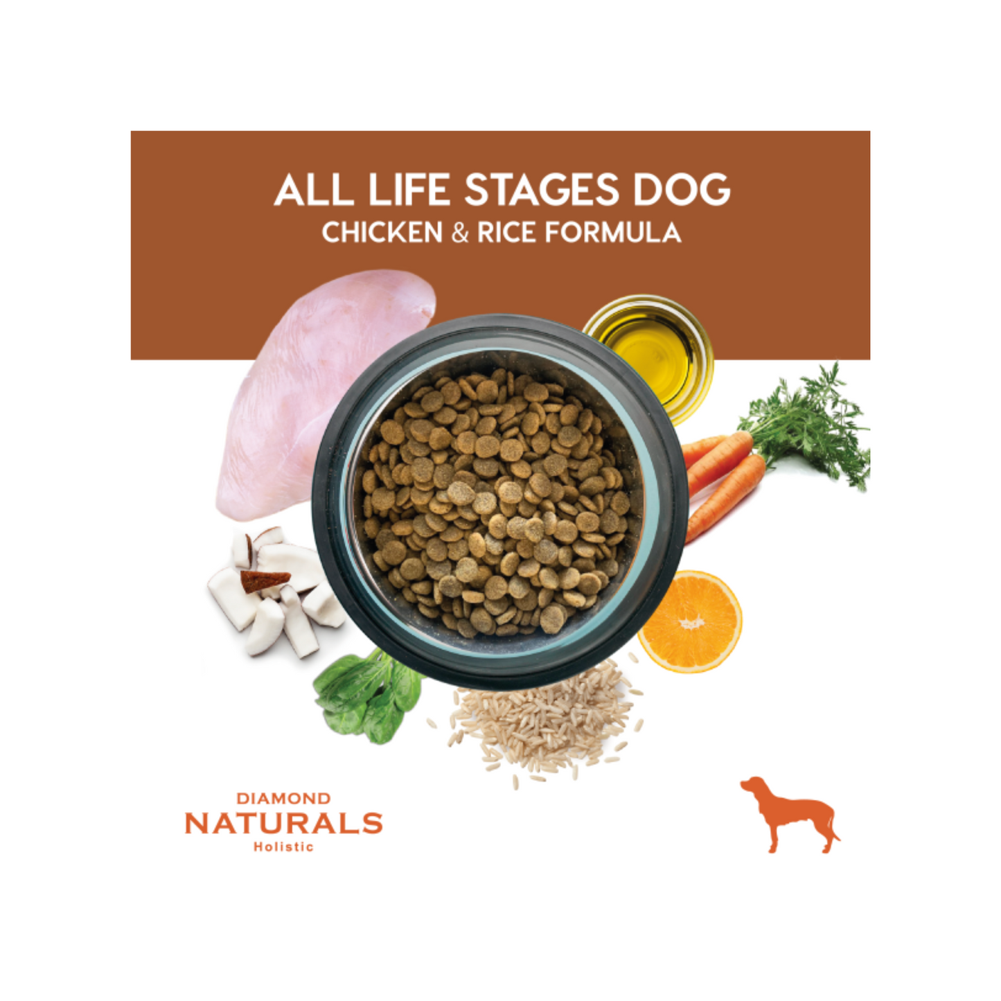 Diamond Naturals Perro Adulto, Pollo y Arroz 18.14Kg