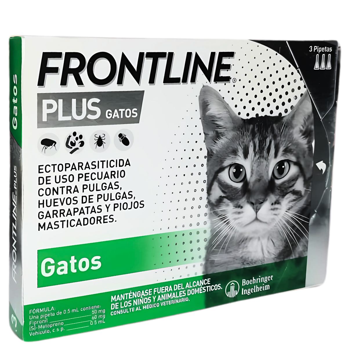 Frontline Plus Antipulgas y Antigarrapatas para Gatos 3 Pipetas