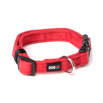 Dogline Collar de Microfibra Color Rojo Talla Mediana