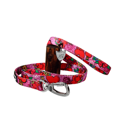 Dogness Correa Classic Color Rosa Con Corazones Talla S