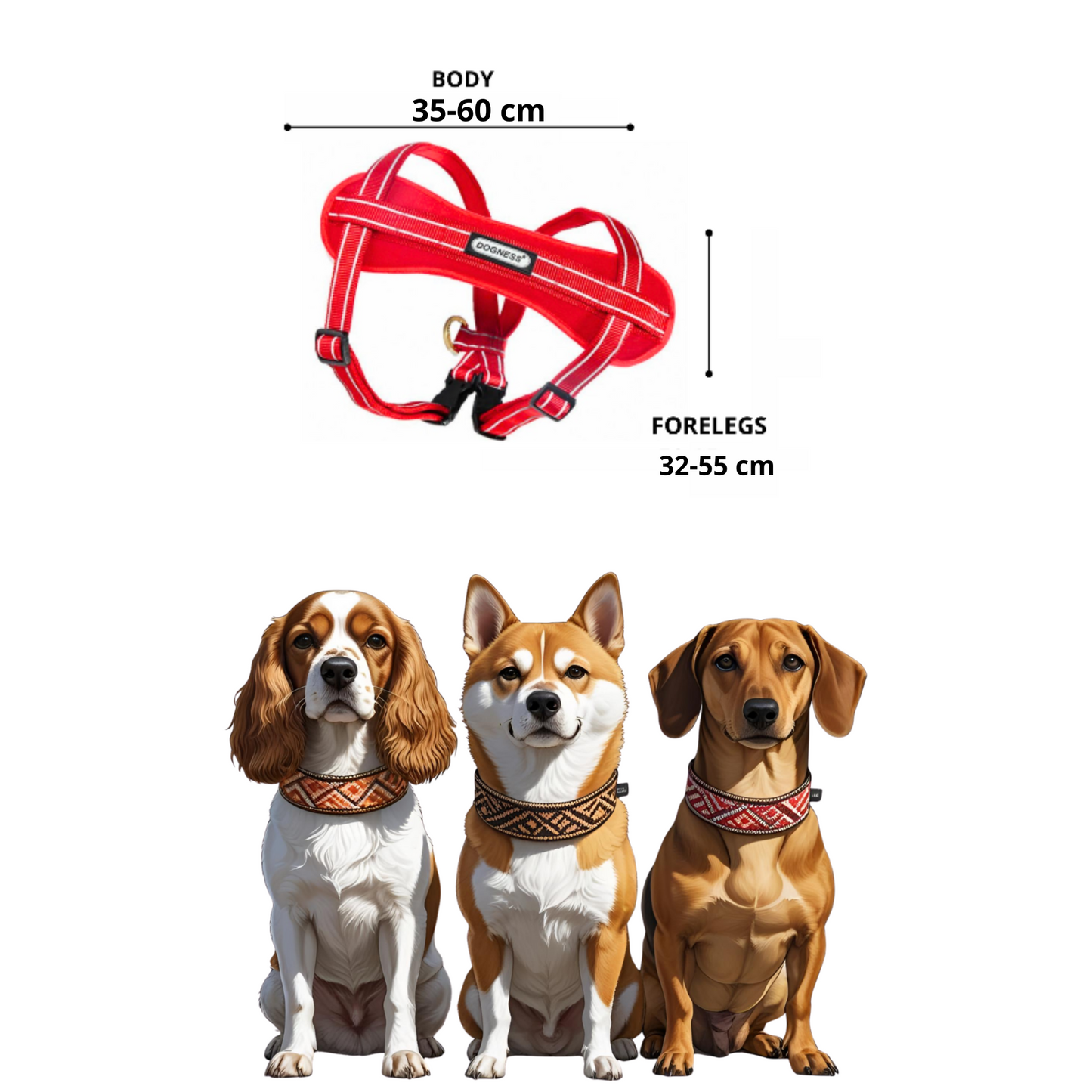 Dogness Pechera Reflectiva Color Rojo Para Perro Talla S