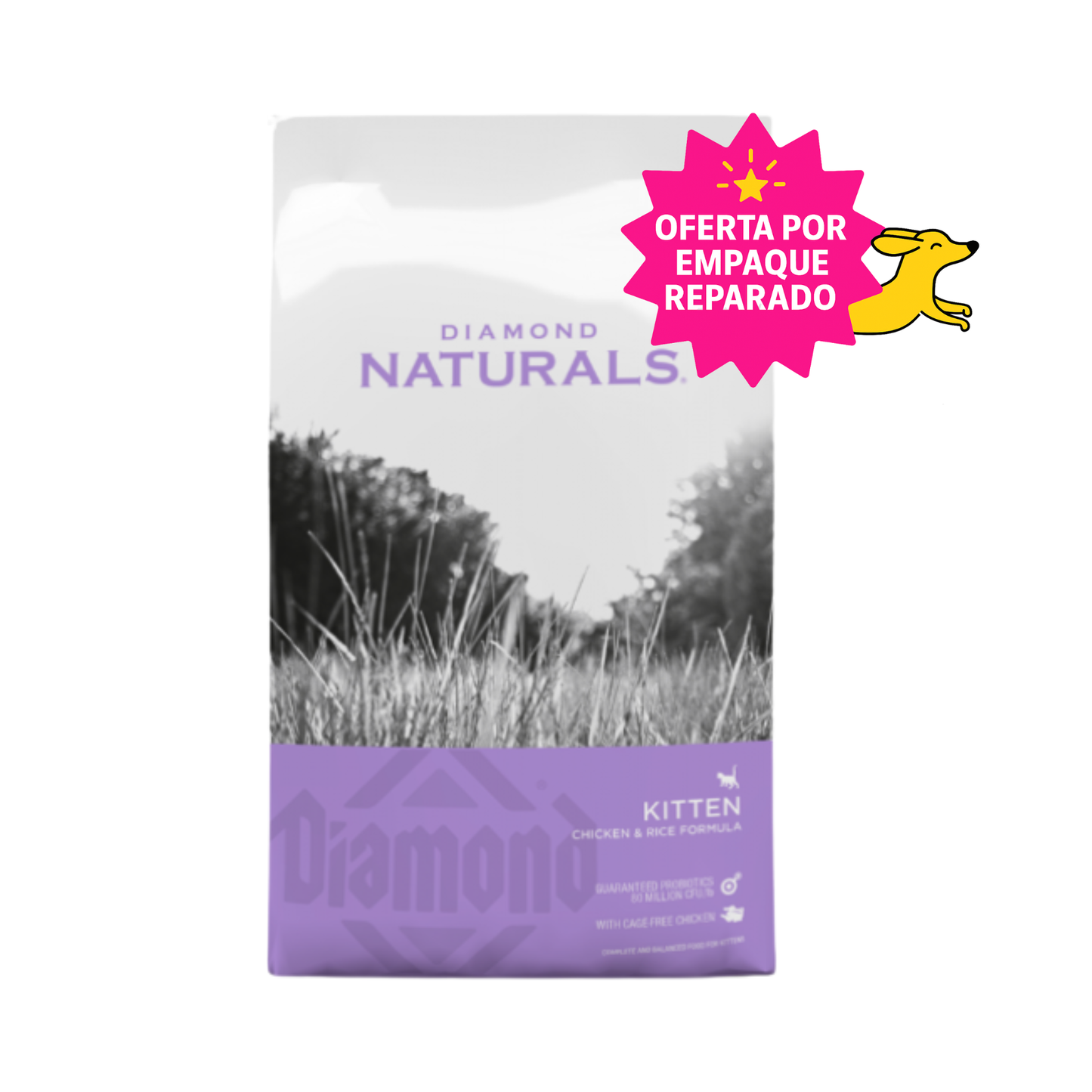 EMPAQUE REPARADO Diamond Naturals Kitten Pollo y Arroz 2.72 Kg.