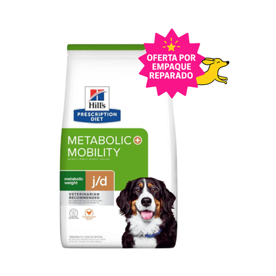 EMPAQUE REPARADO Hill's Metabolic + j/d, Metabolic + Cuidado de Articulaciones para Perro, 10.9 kg