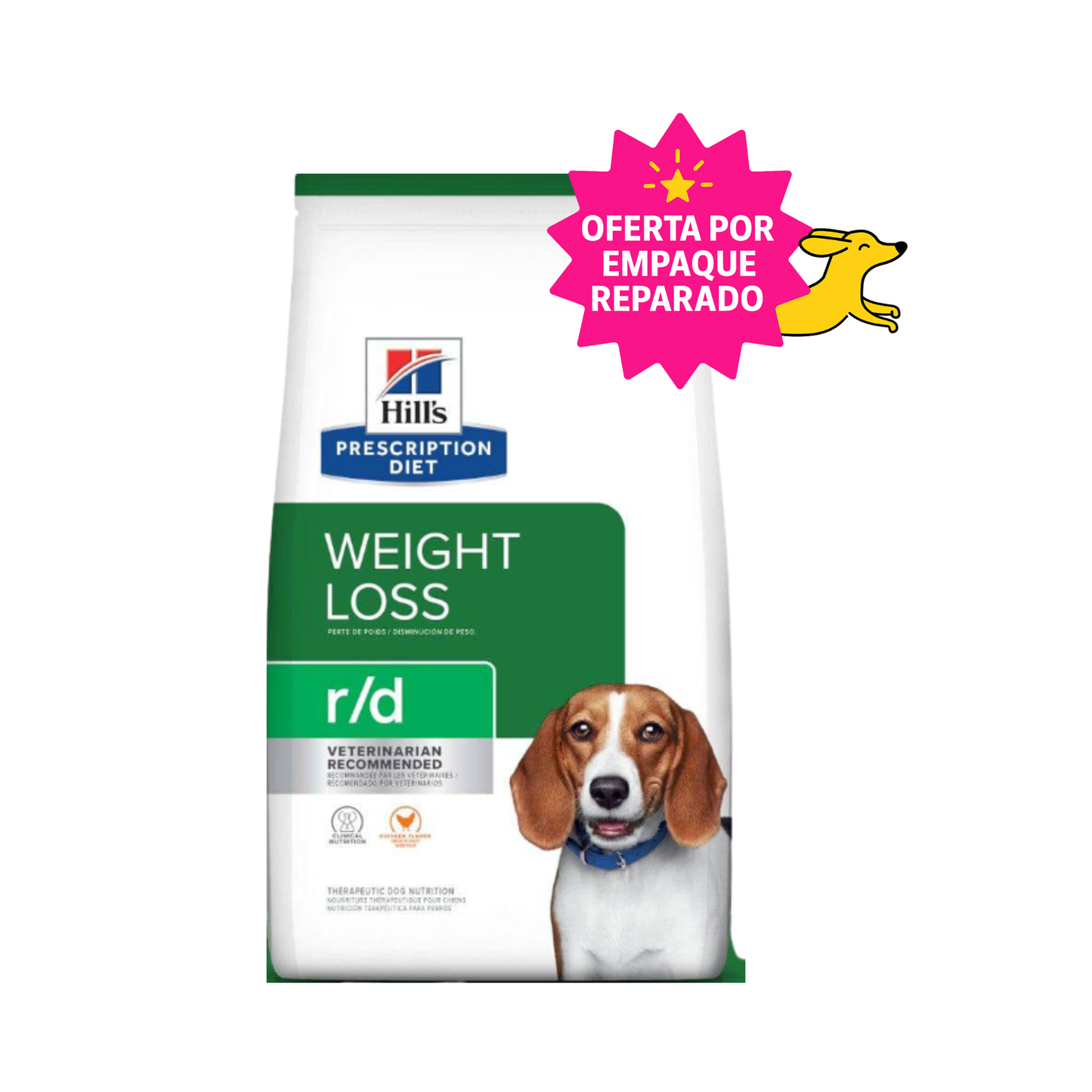 EMPAQUE REPARADO Hill's Prescription Diet r/d, Pérdida de Peso, para Perro, 12.5 Kg