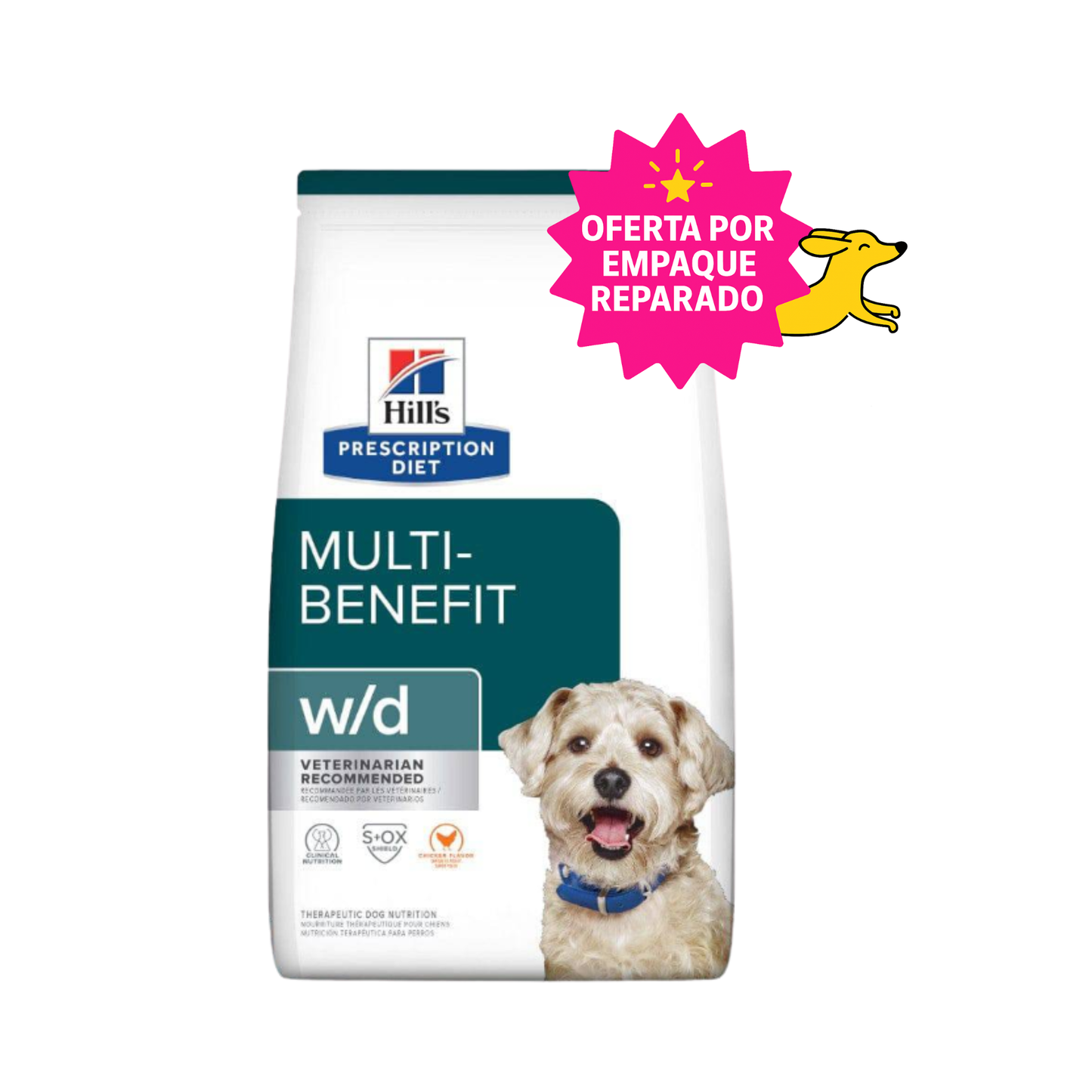 EMPAQUE REPARADO Hill's Prescription Diet w/d, Manejo Peso/Glucosa, para Perro, 8 Kg
