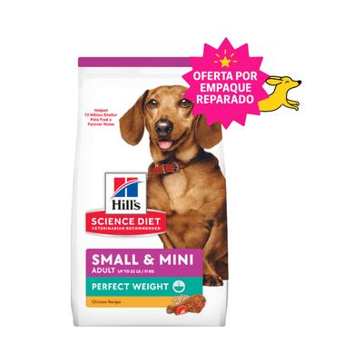 EMPAQUE REPARADO Hill's Science Diet Small & Mini Perfect Weight Alimento Control de Peso para Perro Adulto Raza Pequeña 5.7Kg