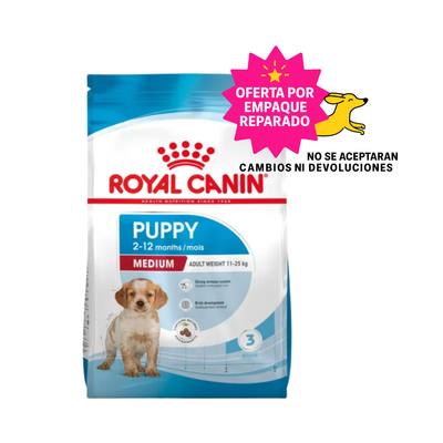 EMPAQUE REPARADO Royal Canin Alimento Medium Puppy 13.6kg