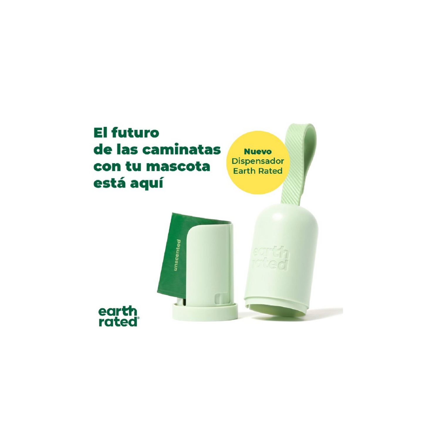 Earth Rated Dispensador de Bolsas para Correa con 15 Bolsas Aroma a Lavanda