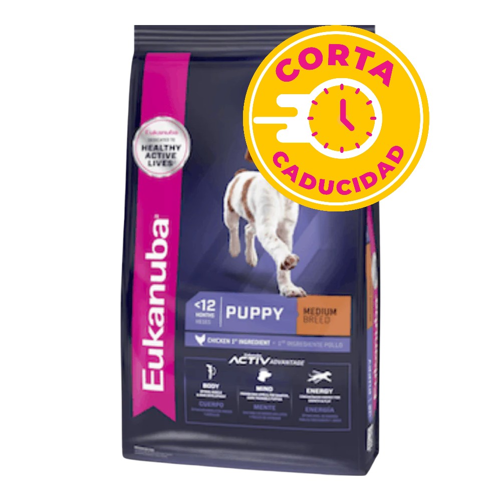 CORTA CADUCIDAD Eukanuba Perro Cachorro Razas Medianas 2.04kg
