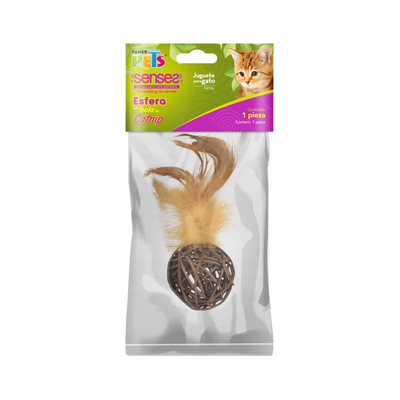Fancy Pets Juguete Esfera de Catnip con Plumas para Gato