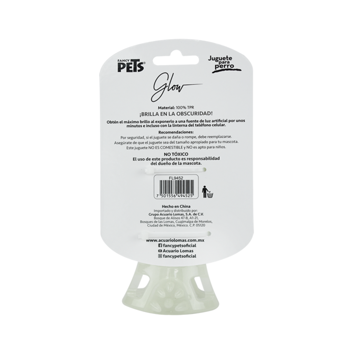 Fancy Pets Hueso Glow Mediano Juguete Luminiscente para Perro