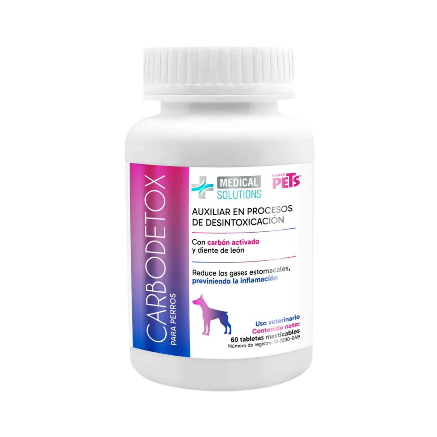 Fancy Pets Medical Solutions Carbodetox Carbón Activado 60 Tabletas Masticables