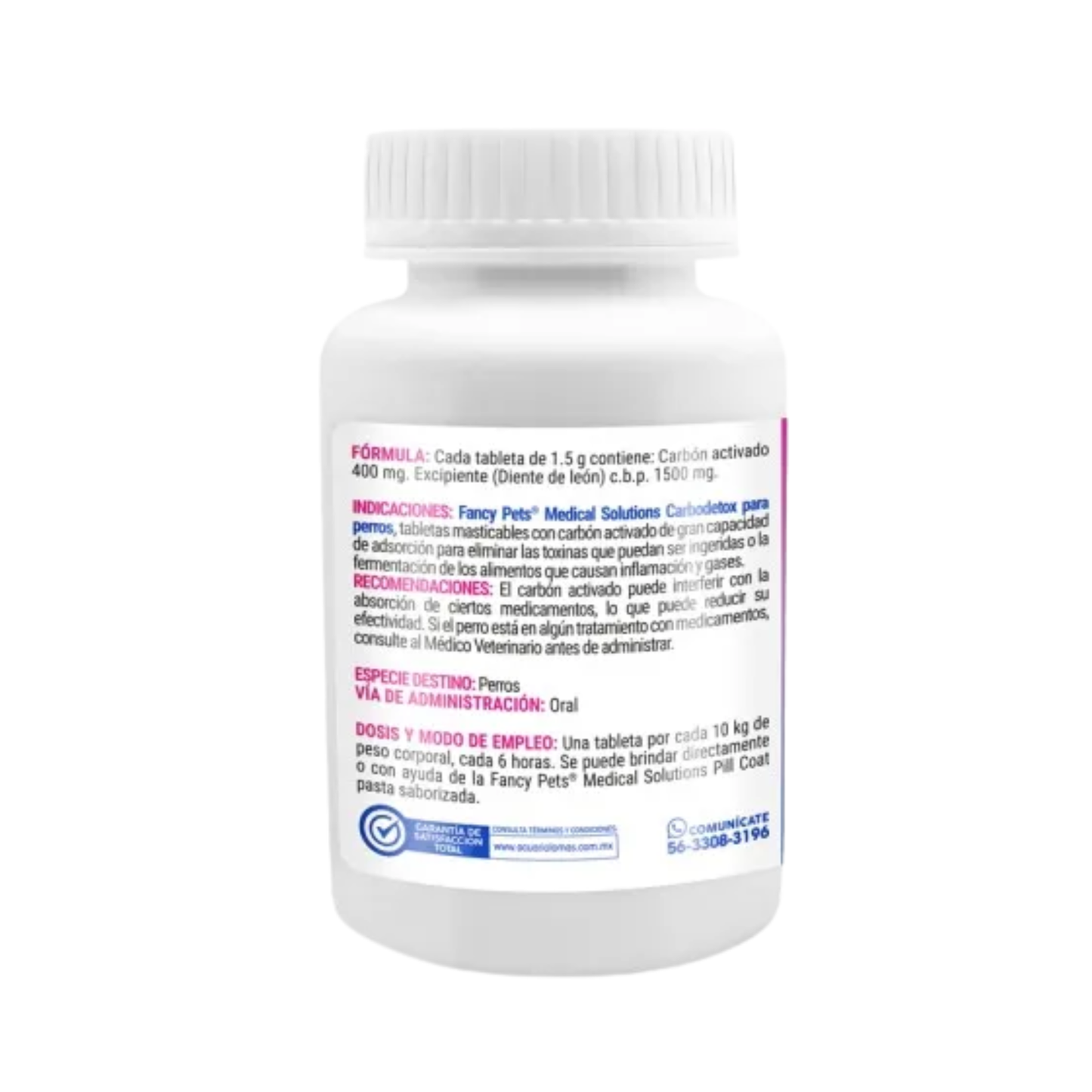 Fancy Pets Medical Solutions Carbodetox Carbón Activado 60 Tabletas Masticables