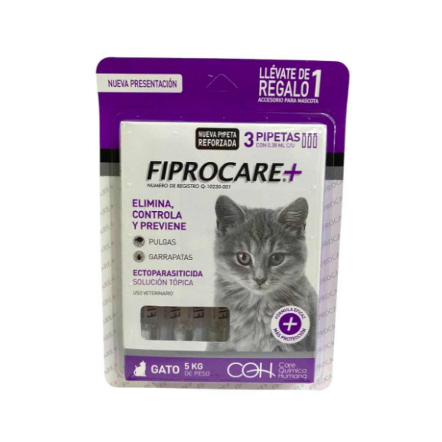 Fiprocare 3 Pipetas para Gatos de hasta 5 kg