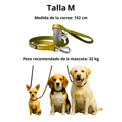 Dogness Correa Reflectiva Color Amarillo Para Perro Talla M