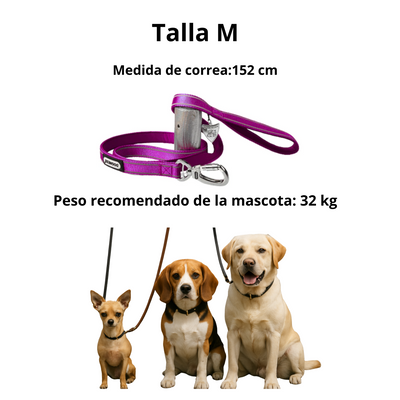 Dogness Correa Reflectiva Color Morado Para Perro Talla M