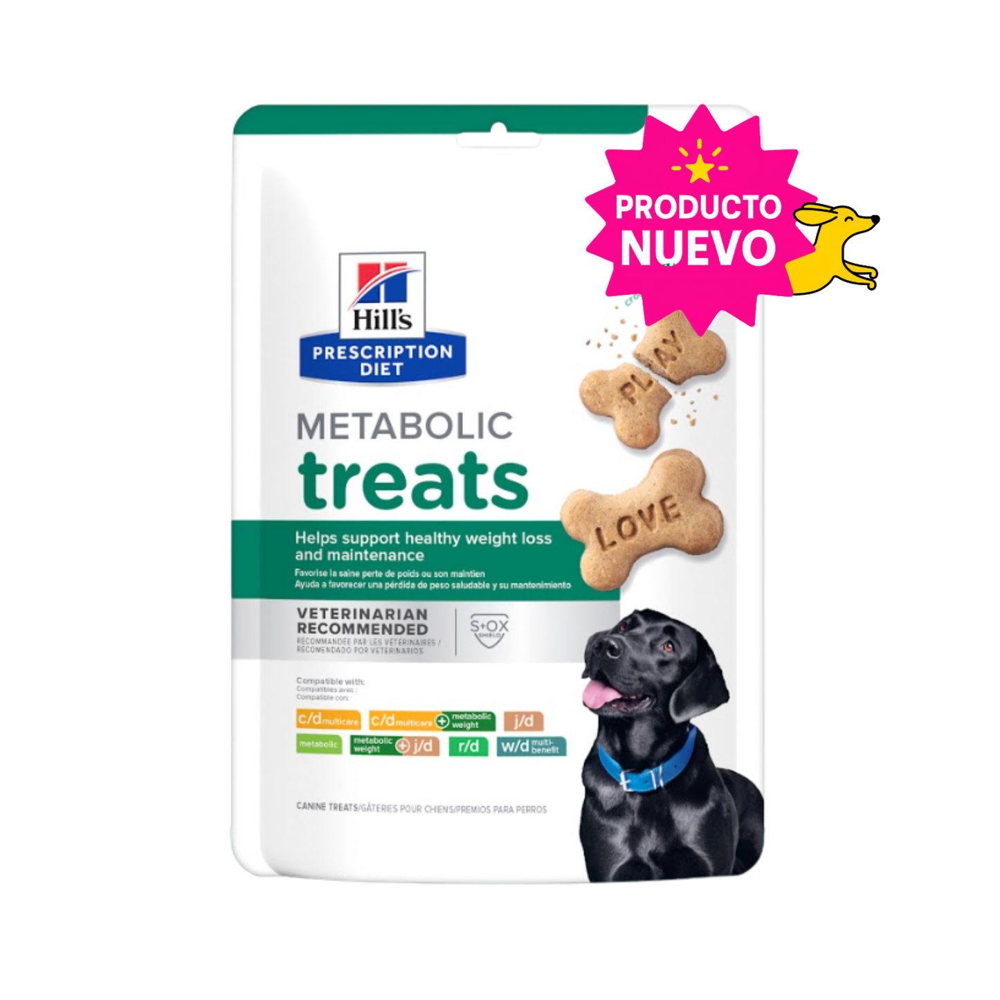 5 Bolsas Hill's Prescription Diet Premios Metabolic Control de Peso para perro 340 g