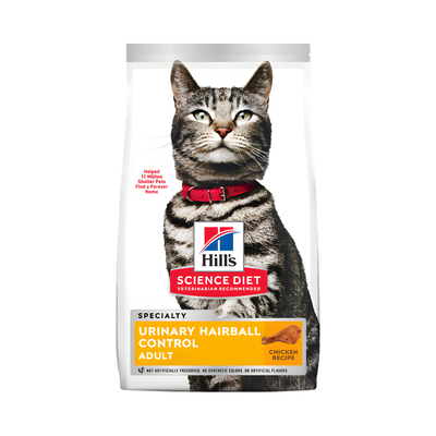 Hill's Science Diet Alimento Seco Urinary Hairball Control para Gato Adulto Receta de Pollo, 1.5 kg