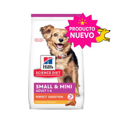 Hill's Science Diet Perfect Digestion Small&Mini, Cuidado digestivo para perros adultos pequeños y mini, 5.4 kg (