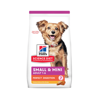 Hill's Science Diet Perfect Digestion Small&Mini, Cuidado digestivo para perros adultos pequeños y mini, 5.4 kg (