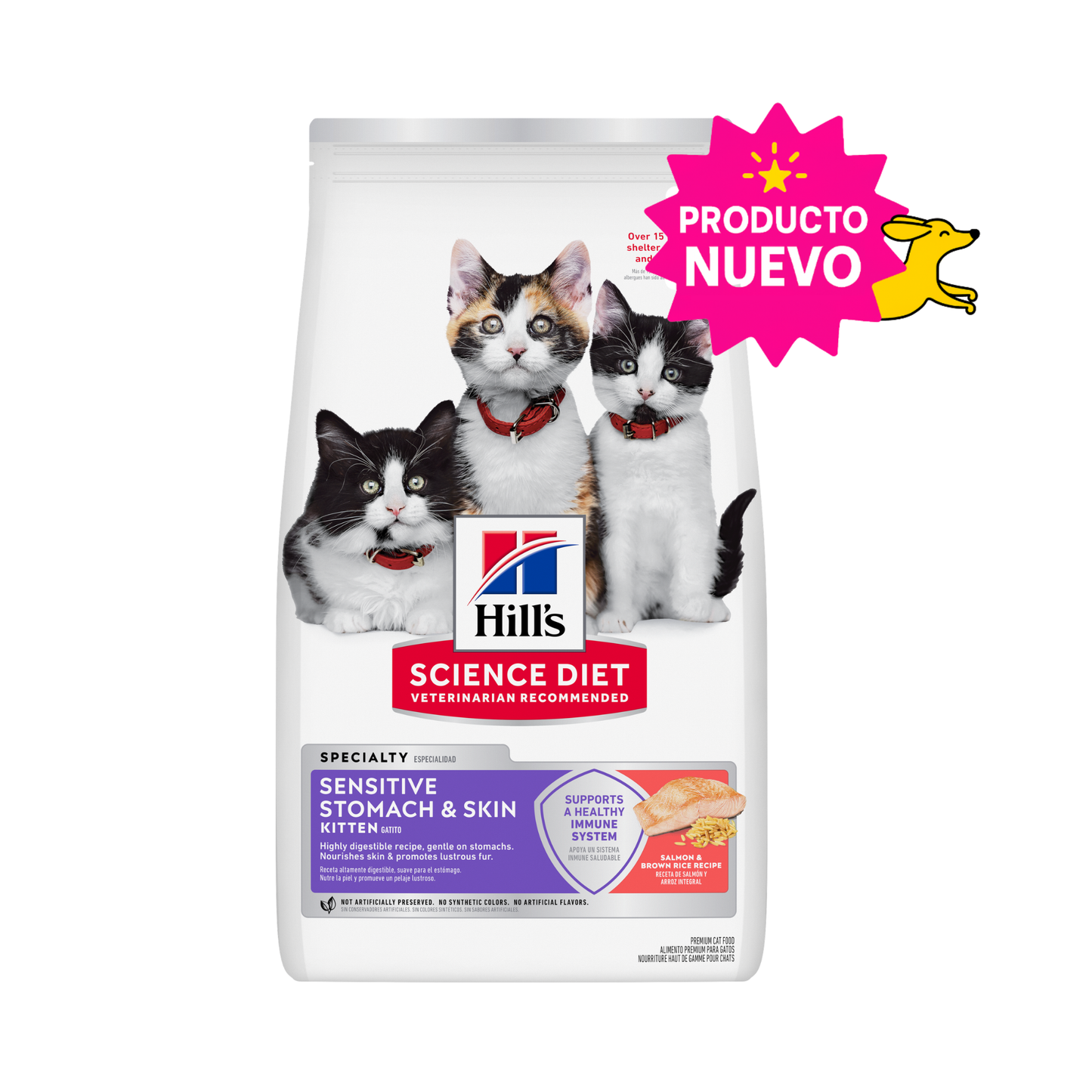 Hill´s Science Diet Sensitive Stomach and Skin Kitten, Sabor Salmón 1.58 Kg