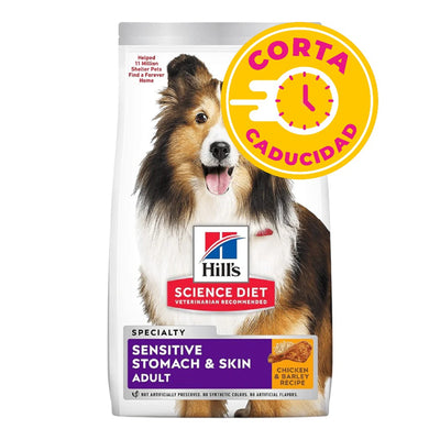 CORTA CADUCIDAD Hill's Science Diet Adult Sensitive Skin & Stomach, alimento para perro adulto, piel y estómago sensibles 1.8Kg