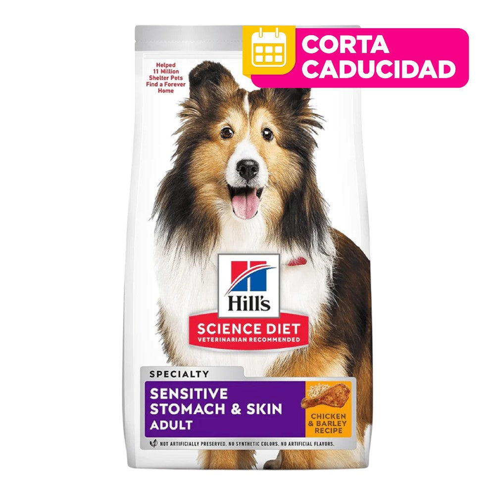 CORTA CADUCIDAD 30/sep/2026 Hill's Science Diet Adult Sensitive Skin & Stomach, alimento para perro adulto, piel y estómago sensibles 13.6Kg
