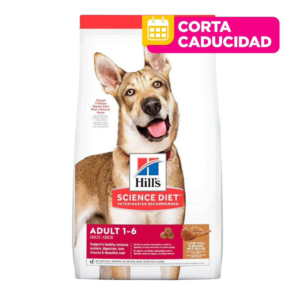 CORTA CADUCIDAD 30/sep/2026 Hill's Science Diet Adult, alimento saludable perro adulto receta de cordero y arroz integral 15Kg