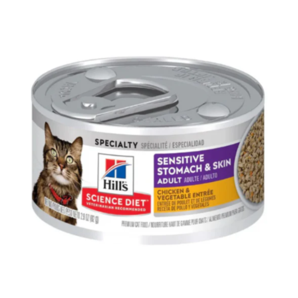 1 Lata Hill's Science Diet Sensitive Stomach and Skin Gato Adulto  82 gr