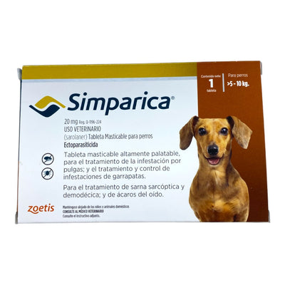 Simparica 1 Masticable 20 mg 5 a 10kg