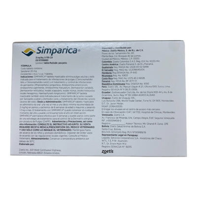 Simparica 3 Masticables 20 Mg 5 a 10 Kg